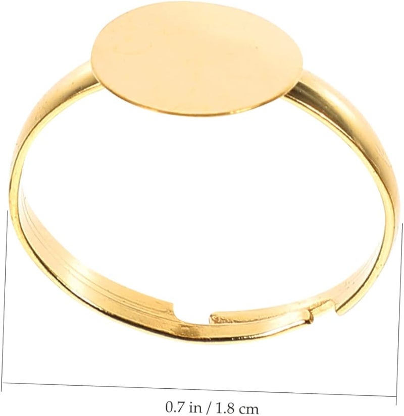 Adjustable Ring Blanks 100pcs DIY Jewelry Making Kit for Adults Silver Tone - Image 2